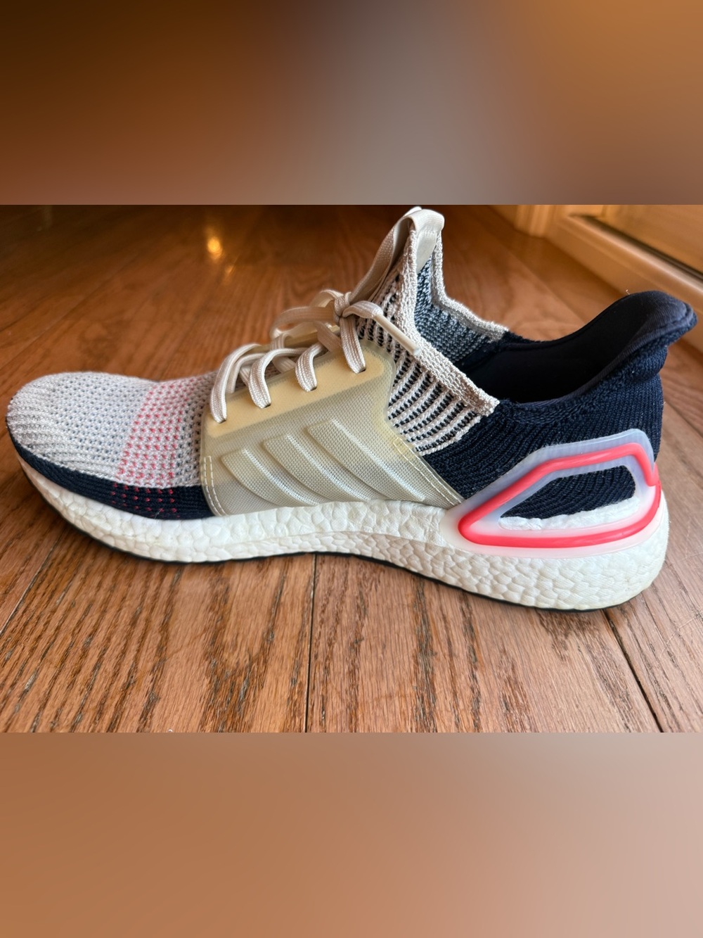 adidas UltraBoost 19 Clear Brown/White Primeknit 360 Lace-Up Cushioned B37705 - Picture 5 of 10